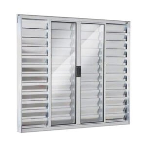 Janela Veneziana 6 Fls Sem Grade Alumínio Branco ou Brilhante Linha