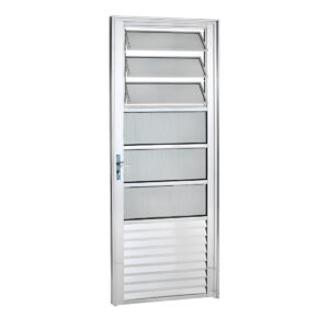 Porta Basculante Vidro Canelado Alumínio Branco ou Brilhante