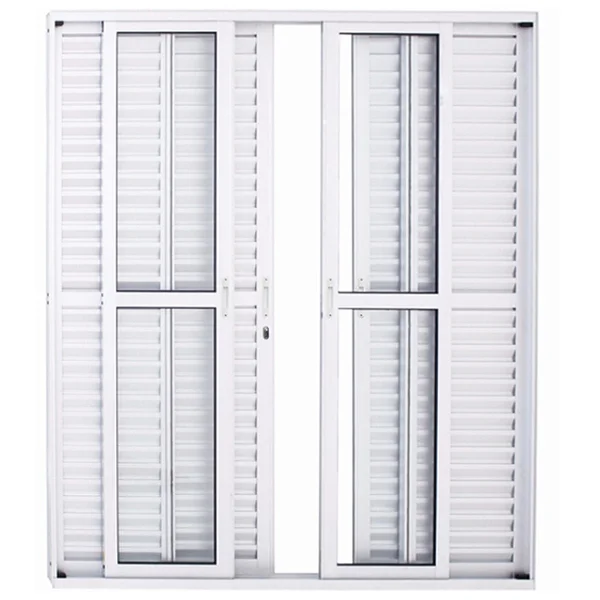 Porta Balcão 6 Folhas com ou sem Fechadura. Alumínio Branco, Brilhante Linha Normatizada