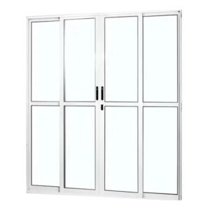 Porta Sacada 2 ou 4 Folhas com Fechadura Alumínio Branco ou Brilhante